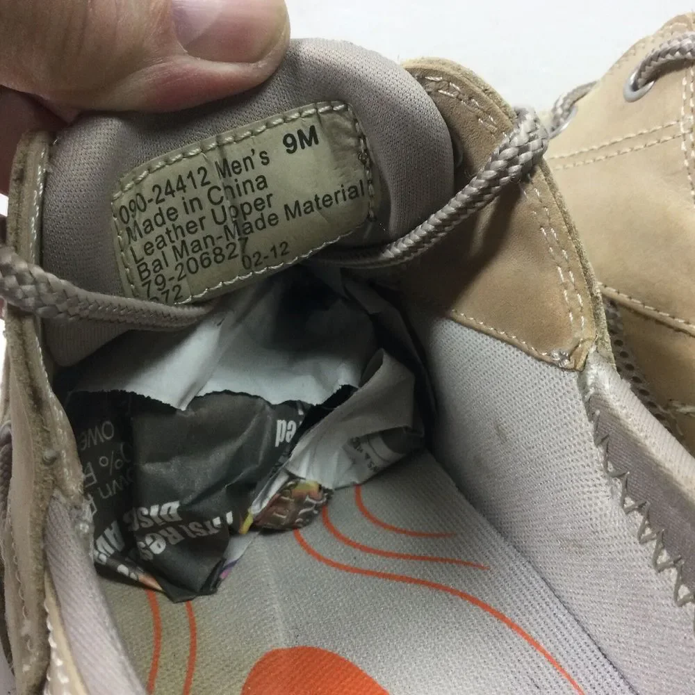Dockers Mens Boat Deck Shoes Size 9M‎ Beige Leather Nautical Logo Casual Comfort